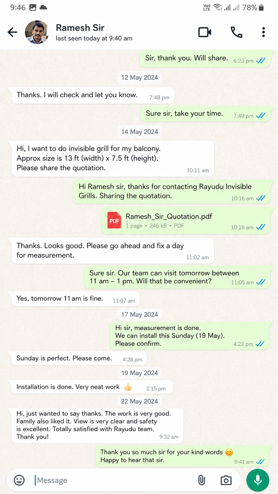 Customer review screenshot placeholder three